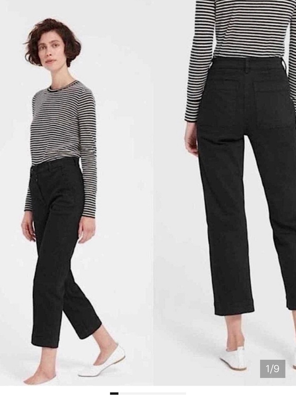 Everlane Black Straight Cropped Short Pants Size 00